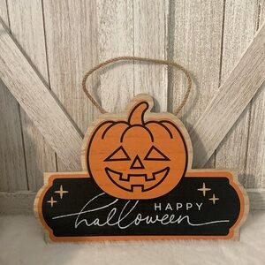 Target BP 2023 Halloween Pumpkin Wooden Hanging Sign